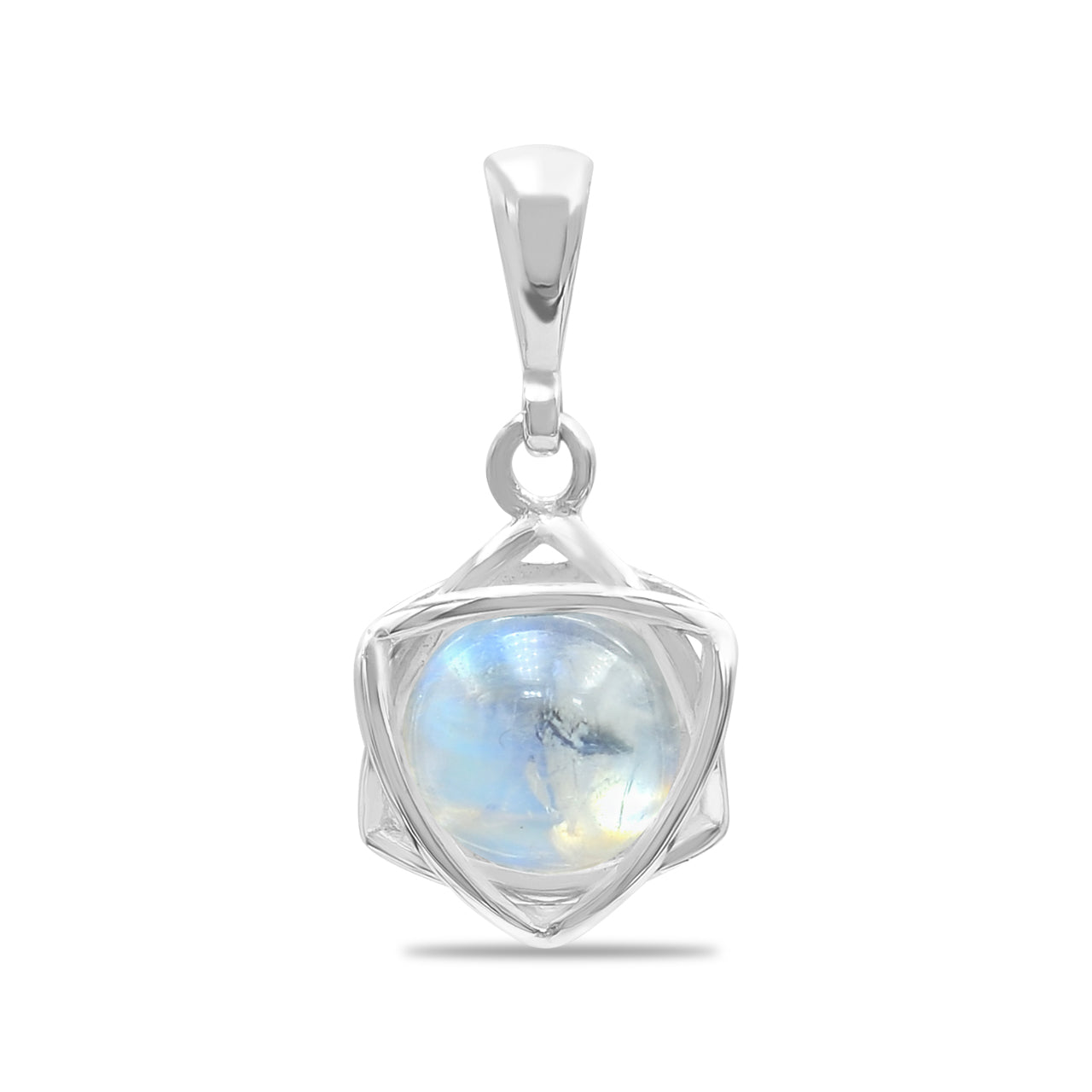 Starborn Gemstone Sphere 6-Point Star Pendant in Sterling Silver