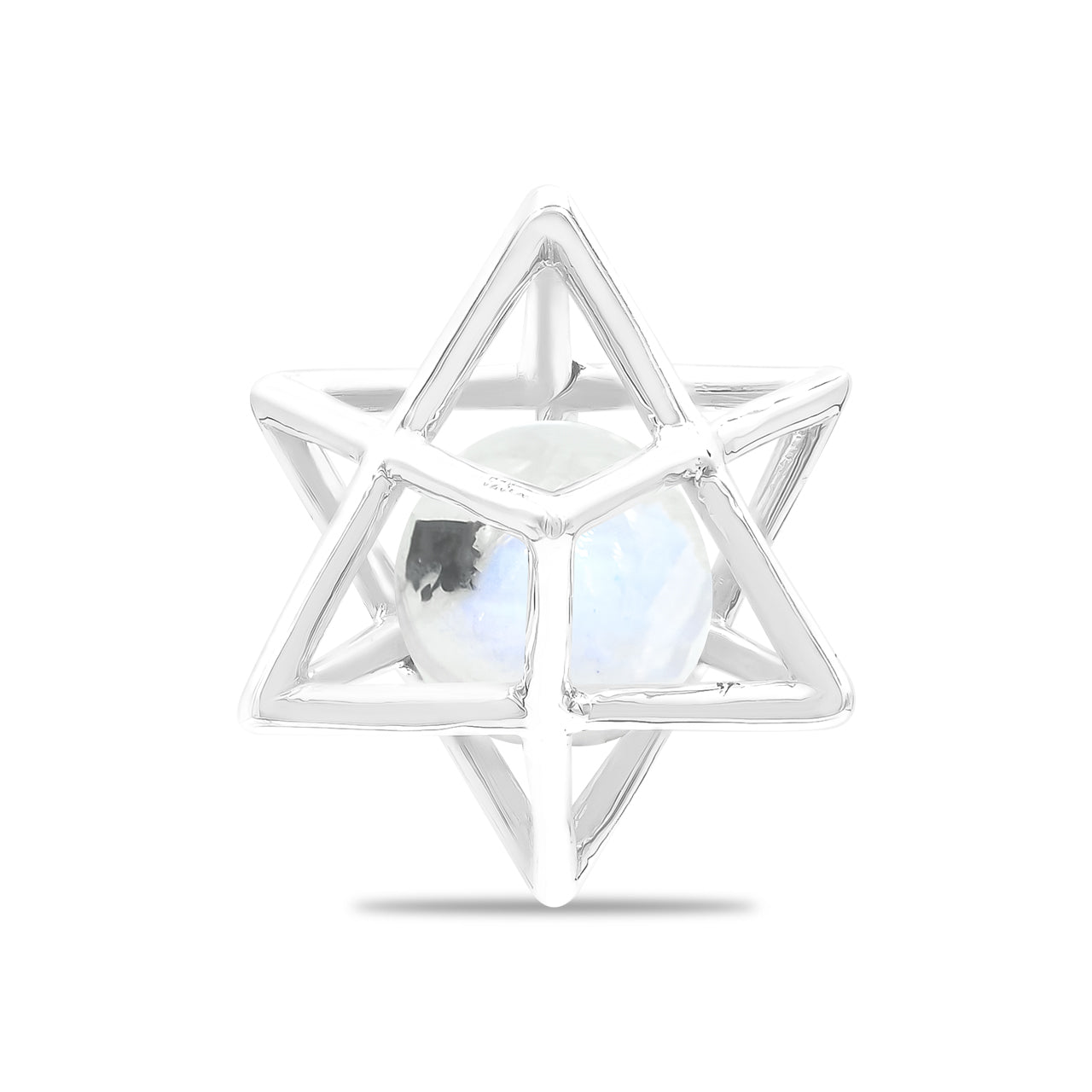 Starborn Merkabah Medium Cage Gemstone Sphere Pendant in Sterling Silver