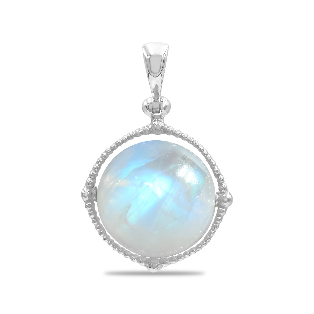 Starborn Gemstone Spinning Tactile Sphere Pendant in Sterling Silver