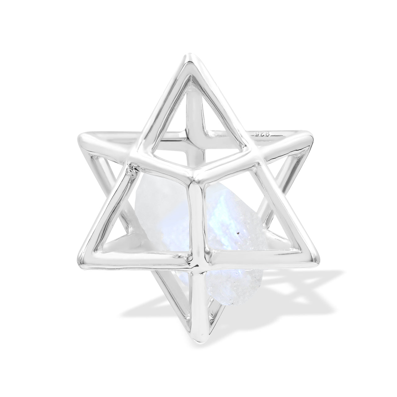 Starborn Merkabah Large Cage Gemstone Pendant in Sterling Silver