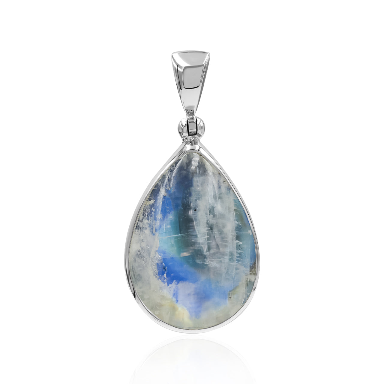 Rainbow Moonstone Pear Pendant