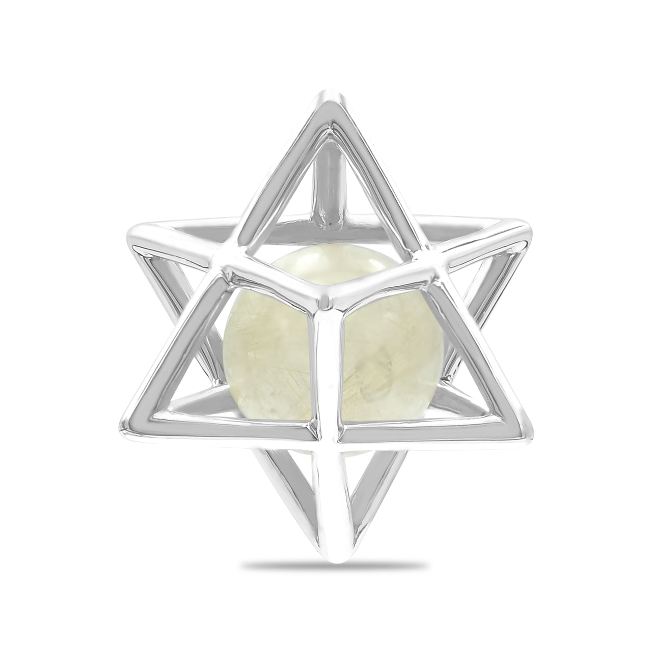 Starborn Merkabah Medium Cage Gemstone Sphere Pendant in Sterling Silver