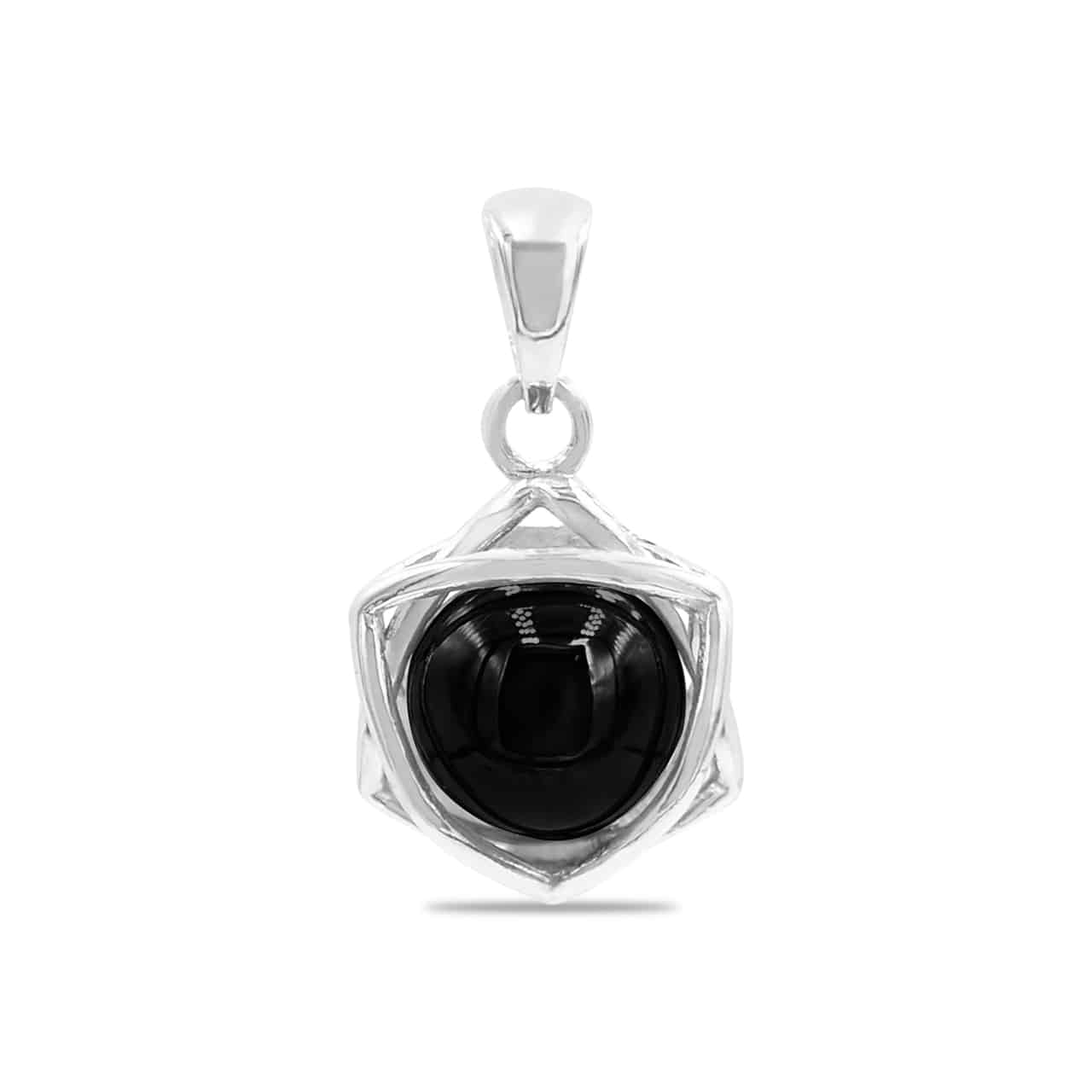 Starborn Gemstone Sphere 6-Point Star Pendant in Sterling Silver