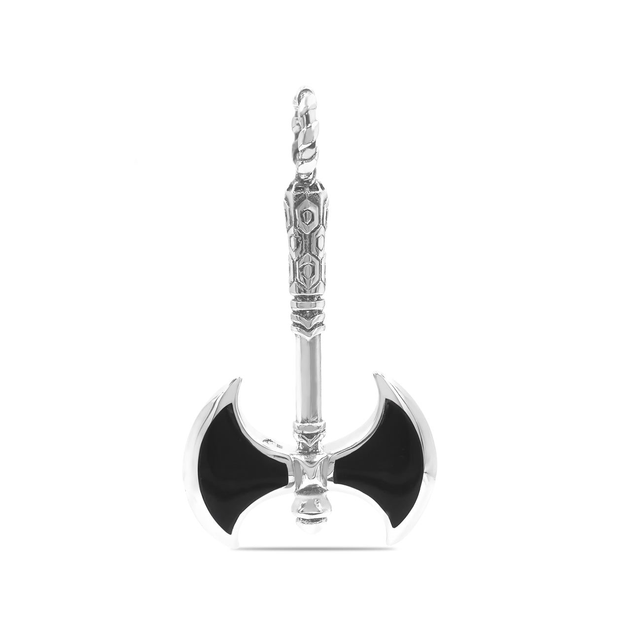 Starborn Gemstone Battle Axe Pendant in Sterling Silver