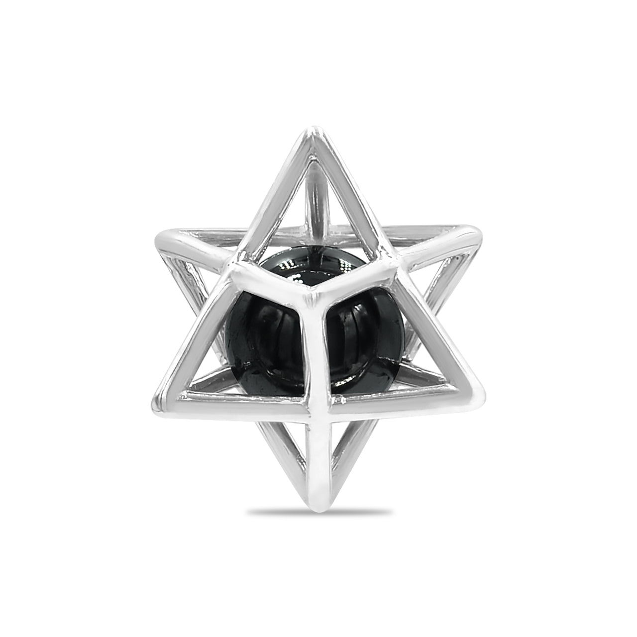 Starborn Merkabah Small Cage Gemstone Sphere Pendant in Sterling Silver