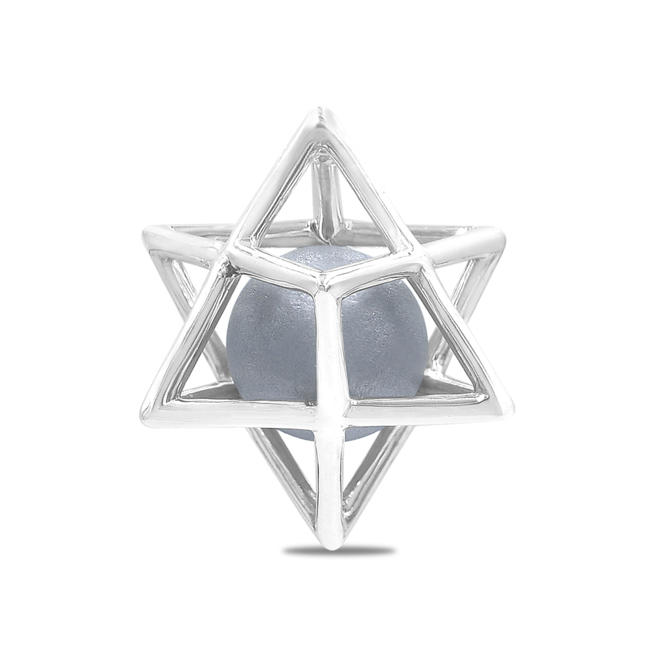 Starborn Merkabah Medium Cage Gemstone Sphere Pendant in Sterling Silver