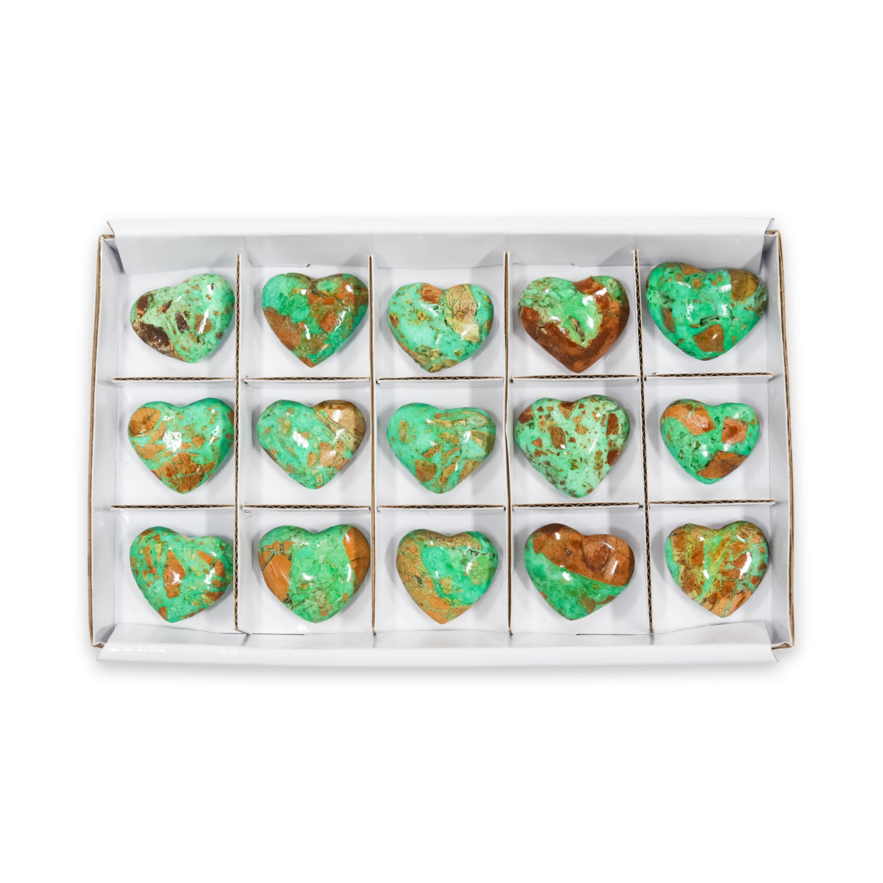 Smithsonite Heart 200 grams - 15 pieces