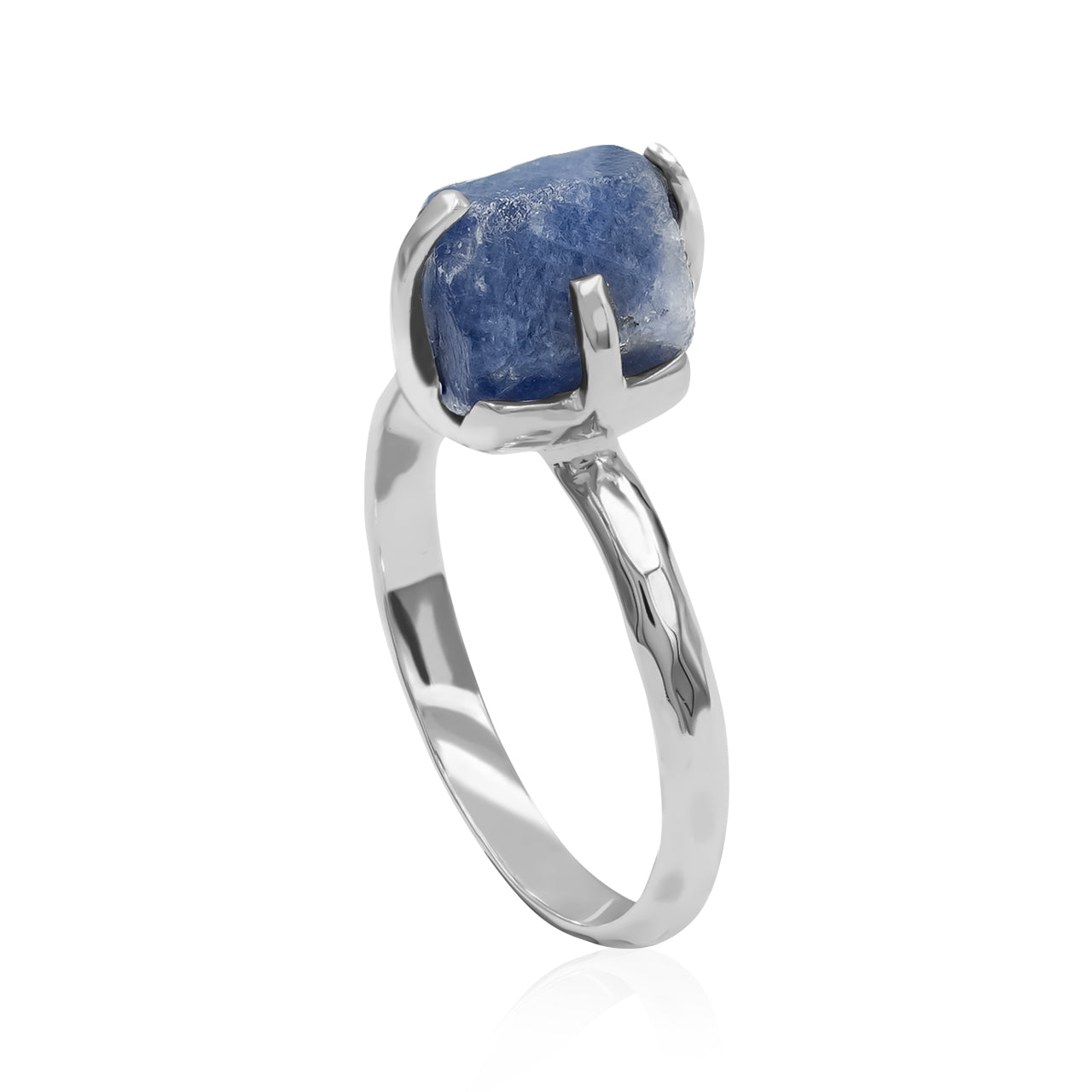 Sapphire Crystal Prong Set Ring in Sterling Silver