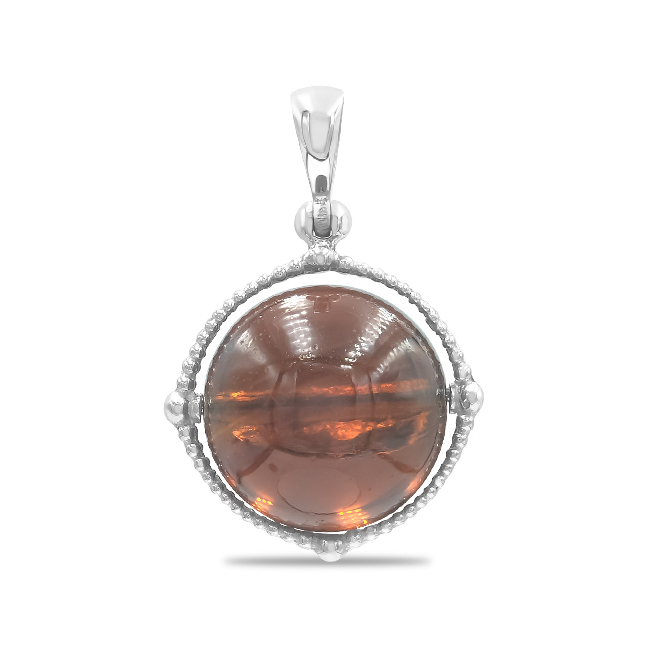 Starborn Gemstone Spinning Tactile Sphere Pendant in Sterling Silver