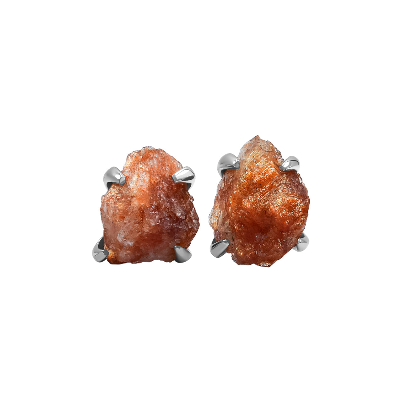 Sunstone Rough Post Style Earrings