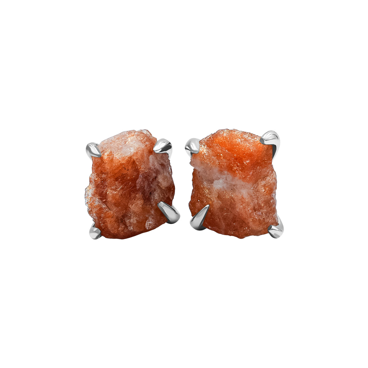 Sunstone Rough Post Style Earrings