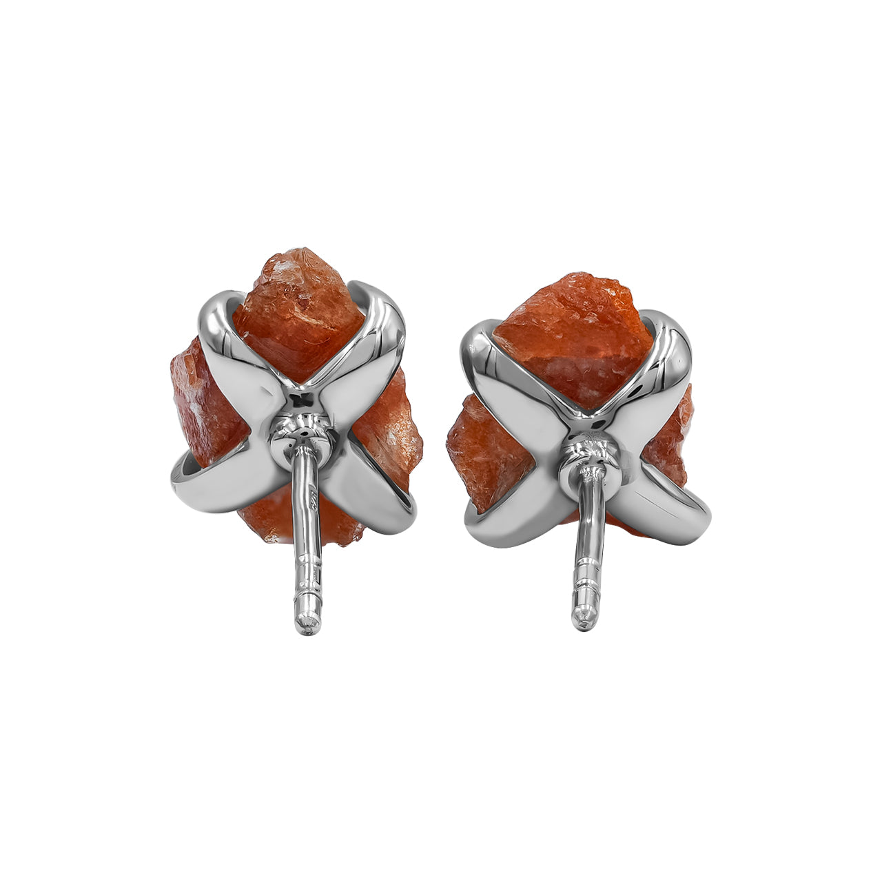 Sunstone Rough Post Style Earrings