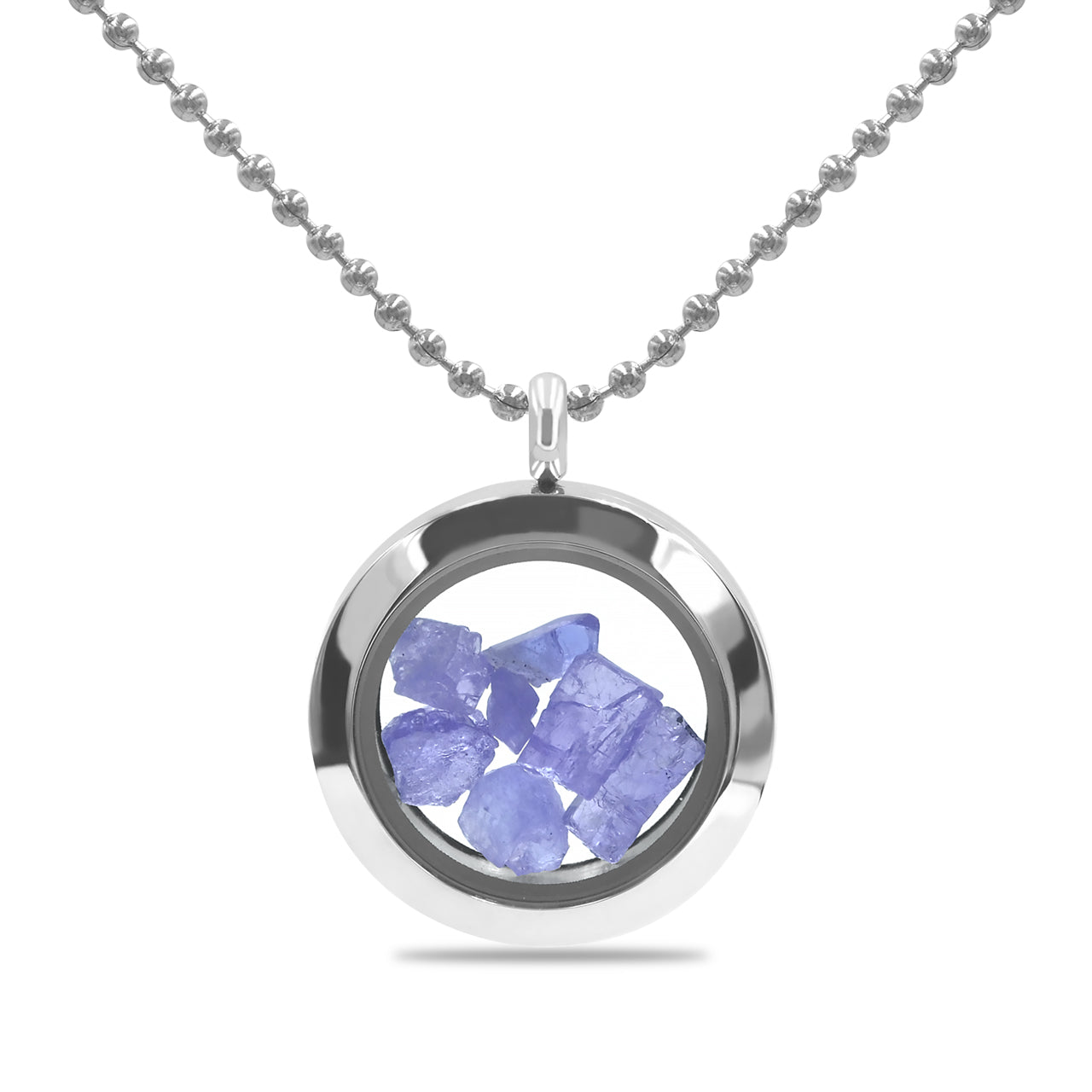 Starborn Gemstone Window Pendant Necklace in Stainless Steel