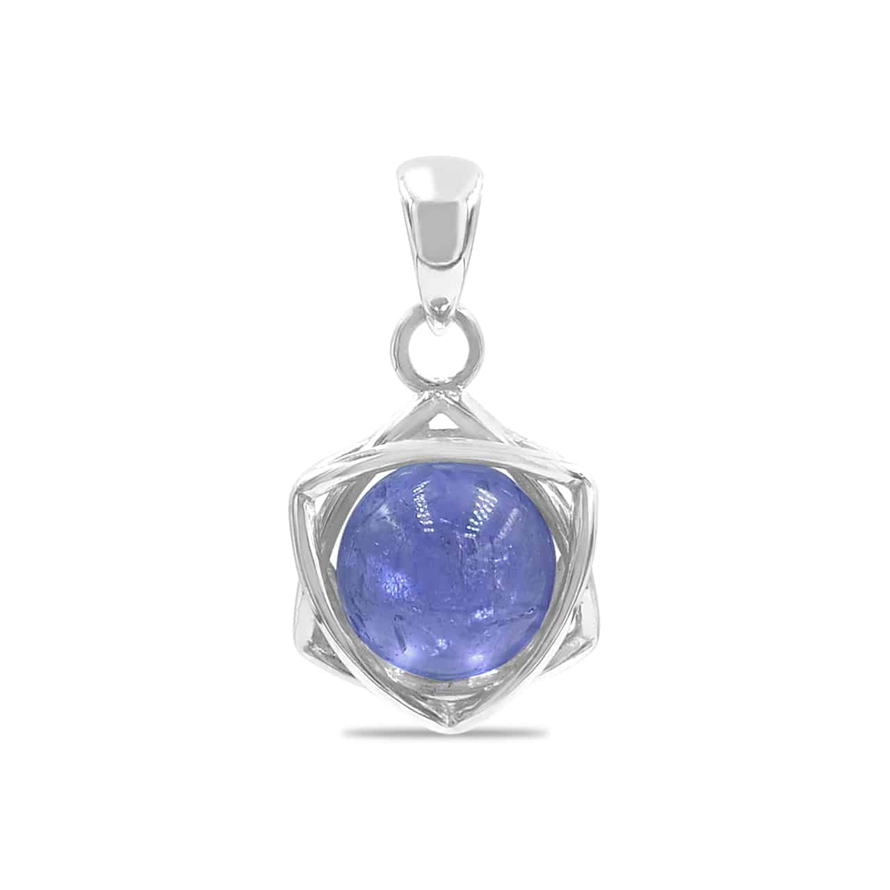 Starborn Gemstone Sphere 6-Point Star Pendant in Sterling Silver