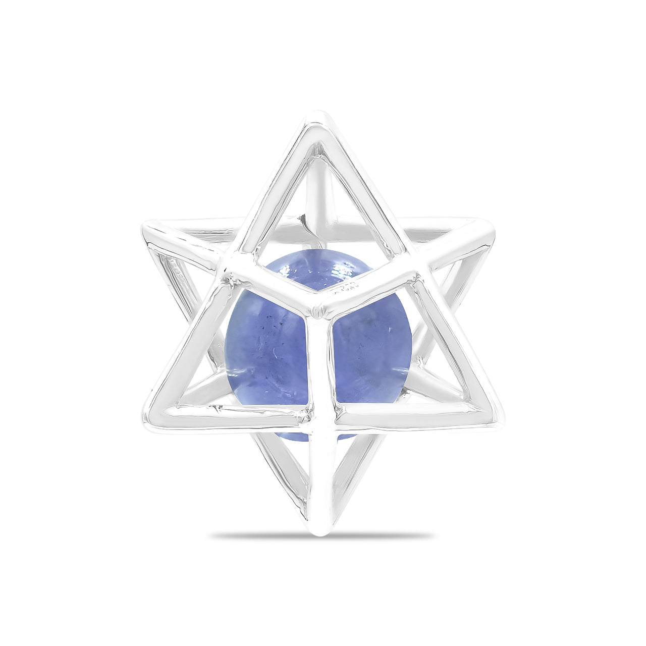 Starborn Merkabah Medium Cage Gemstone Sphere Pendant in Sterling Silver