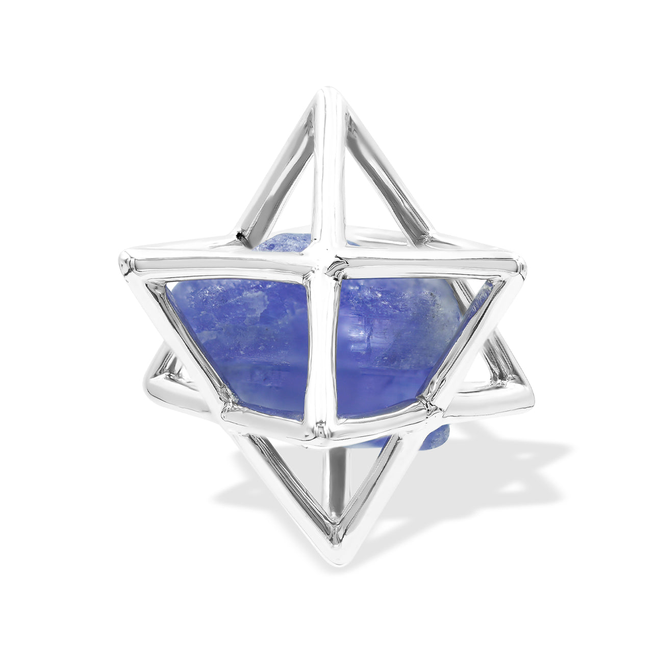 Starborn Merkabah Large Cage Gemstone Pendant in Sterling Silver