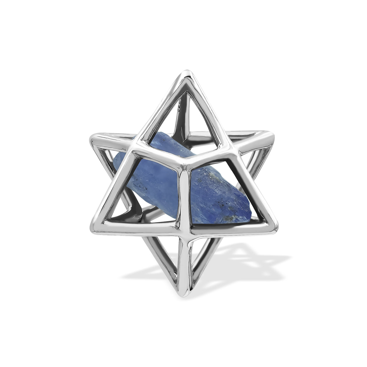 Starborn Merkabah Small Cage Gemstone Pendant in Sterling Silver