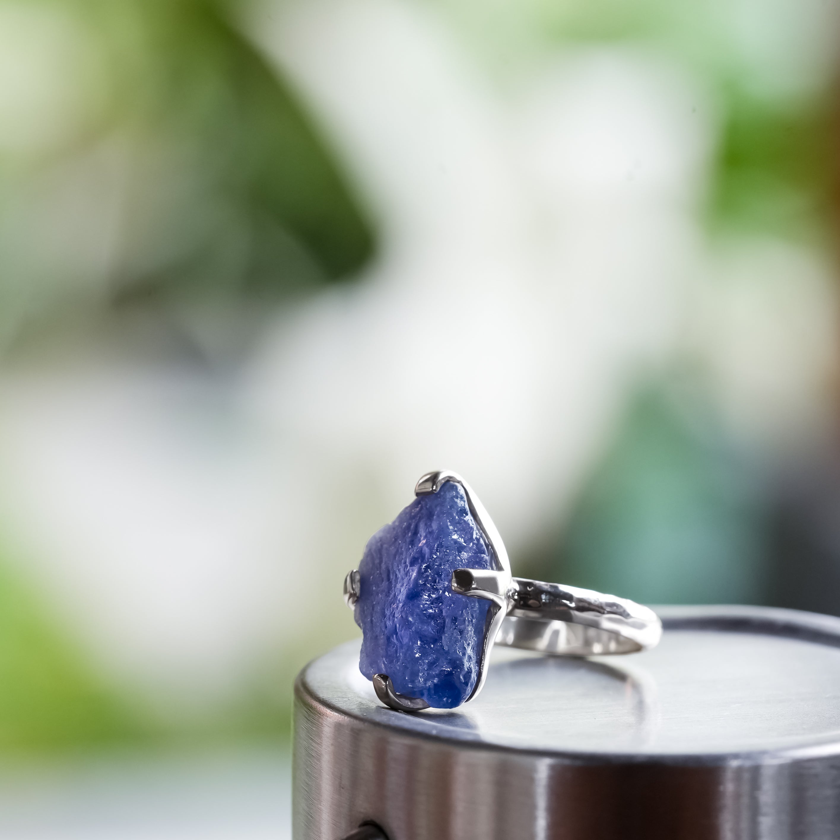 Starborn Tanzanite Prong Set Crystal Ring in Sterling Silver