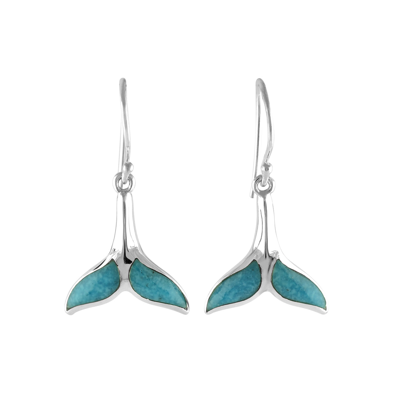 Starborn Gemstone Whale Tail Earrings in Sterling Silver