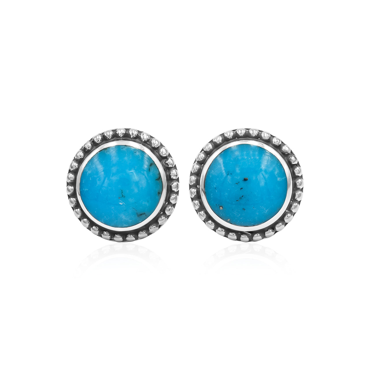 8mm Sleeping Beauty Turquoise Post Style Earring