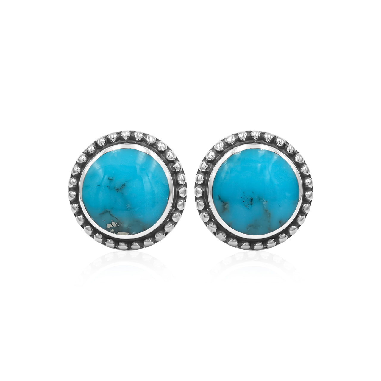 8mm Sleeping Beauty Turquoise Post Style Earring