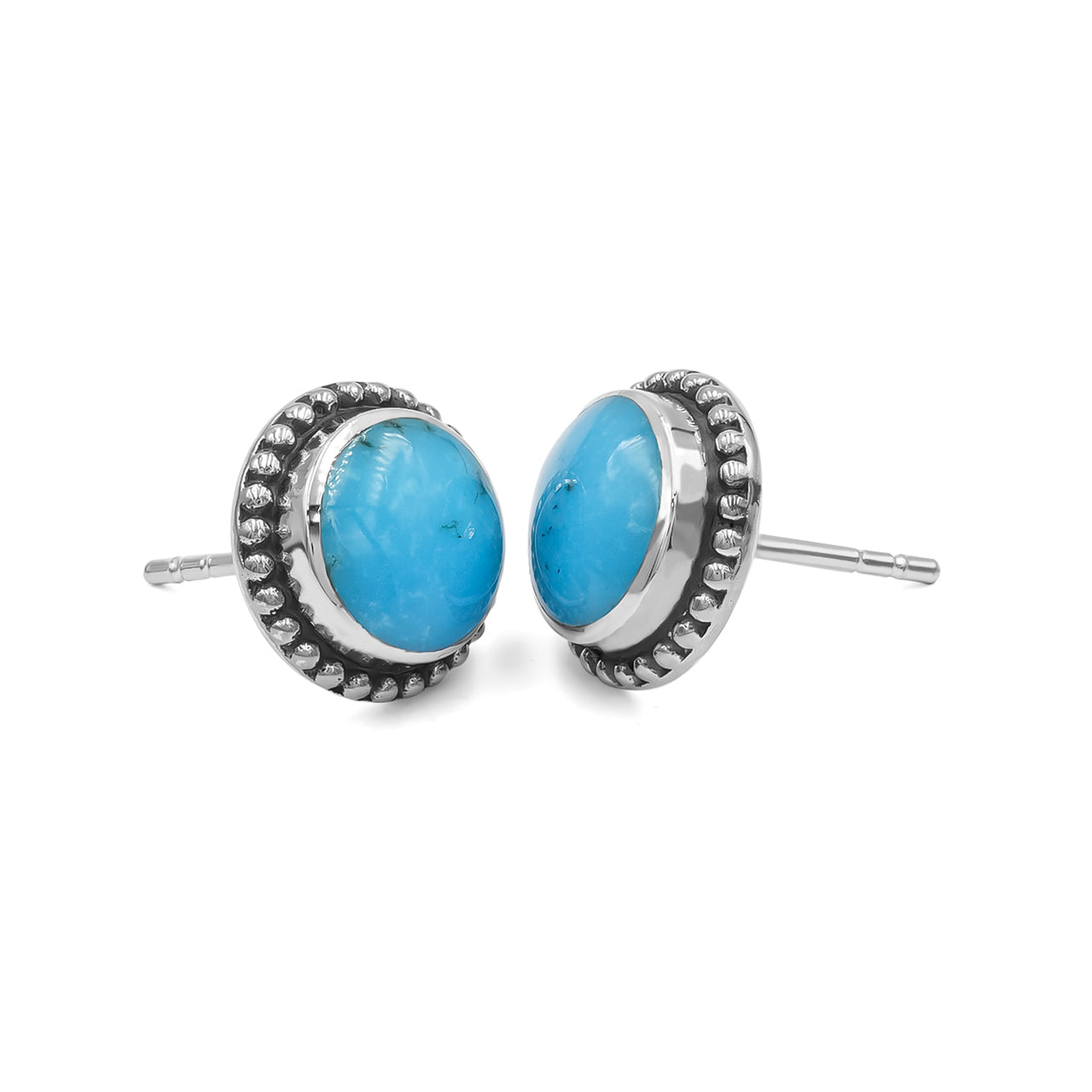 8mm Sleeping Beauty Turquoise Post Style Earring