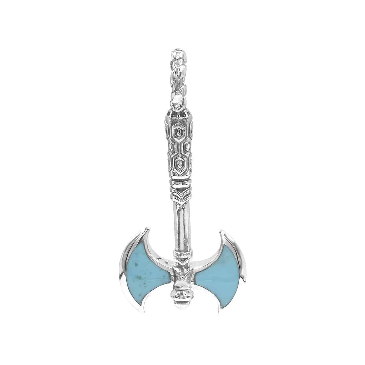 Starborn Sleeping BeautyTurquoise Battle Axe Pendant in Sterling Silver