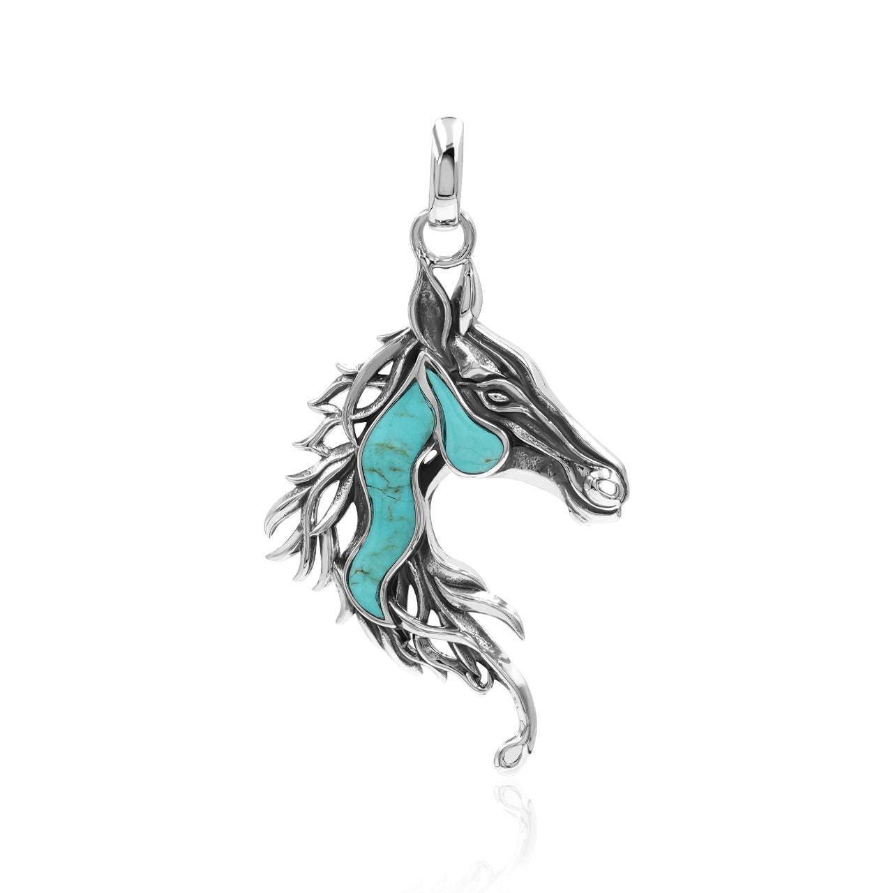 Turquoise Horsehead Pendant