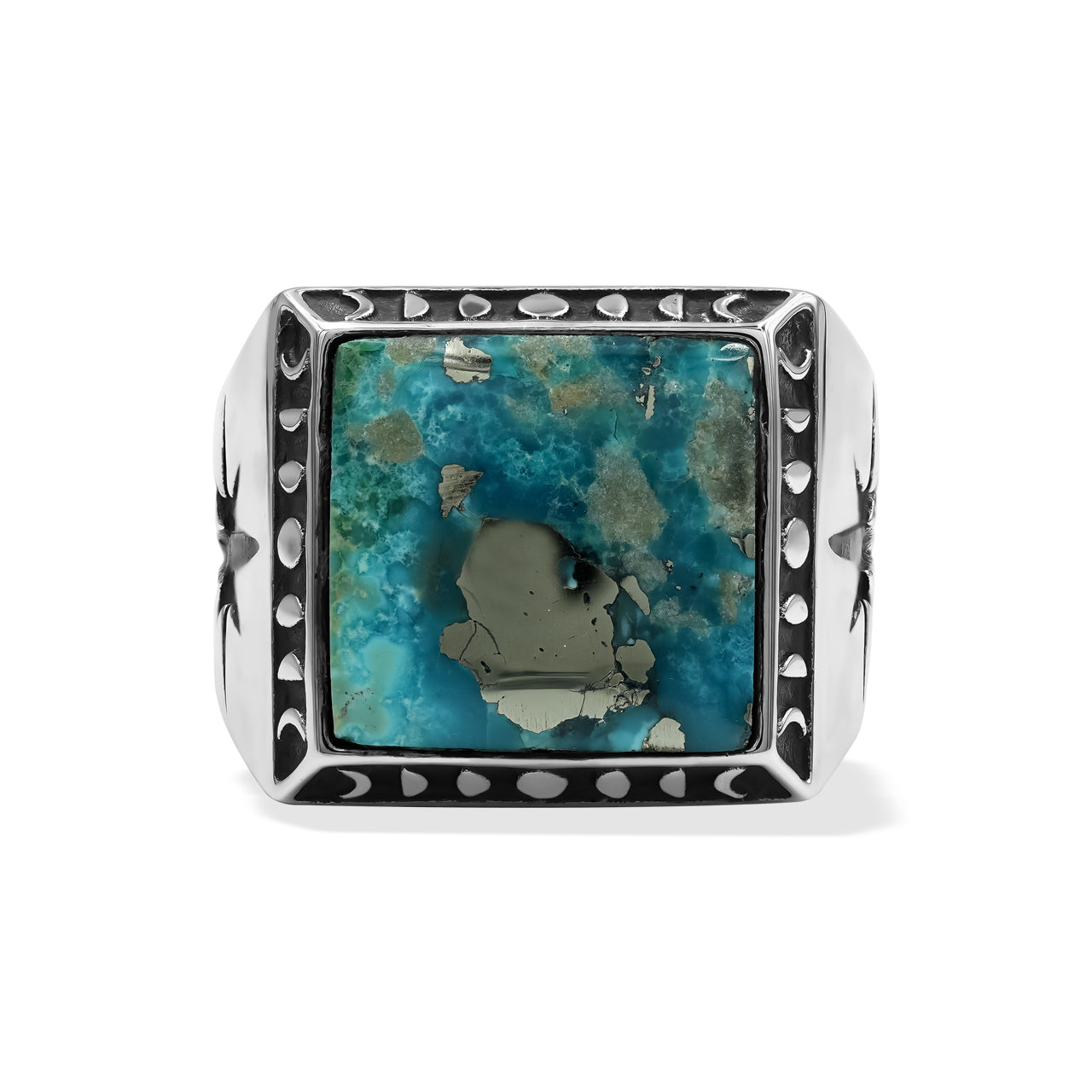 Starborn Persian Turquoise Square Ring in Sterling Silver