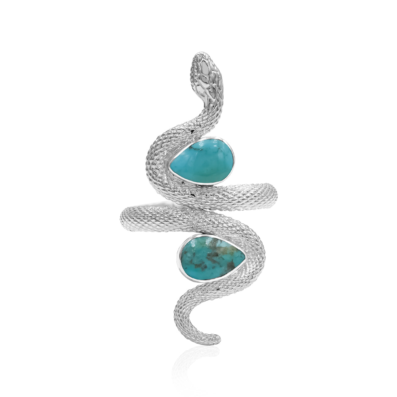 Snake Ring with Dual Turquoise