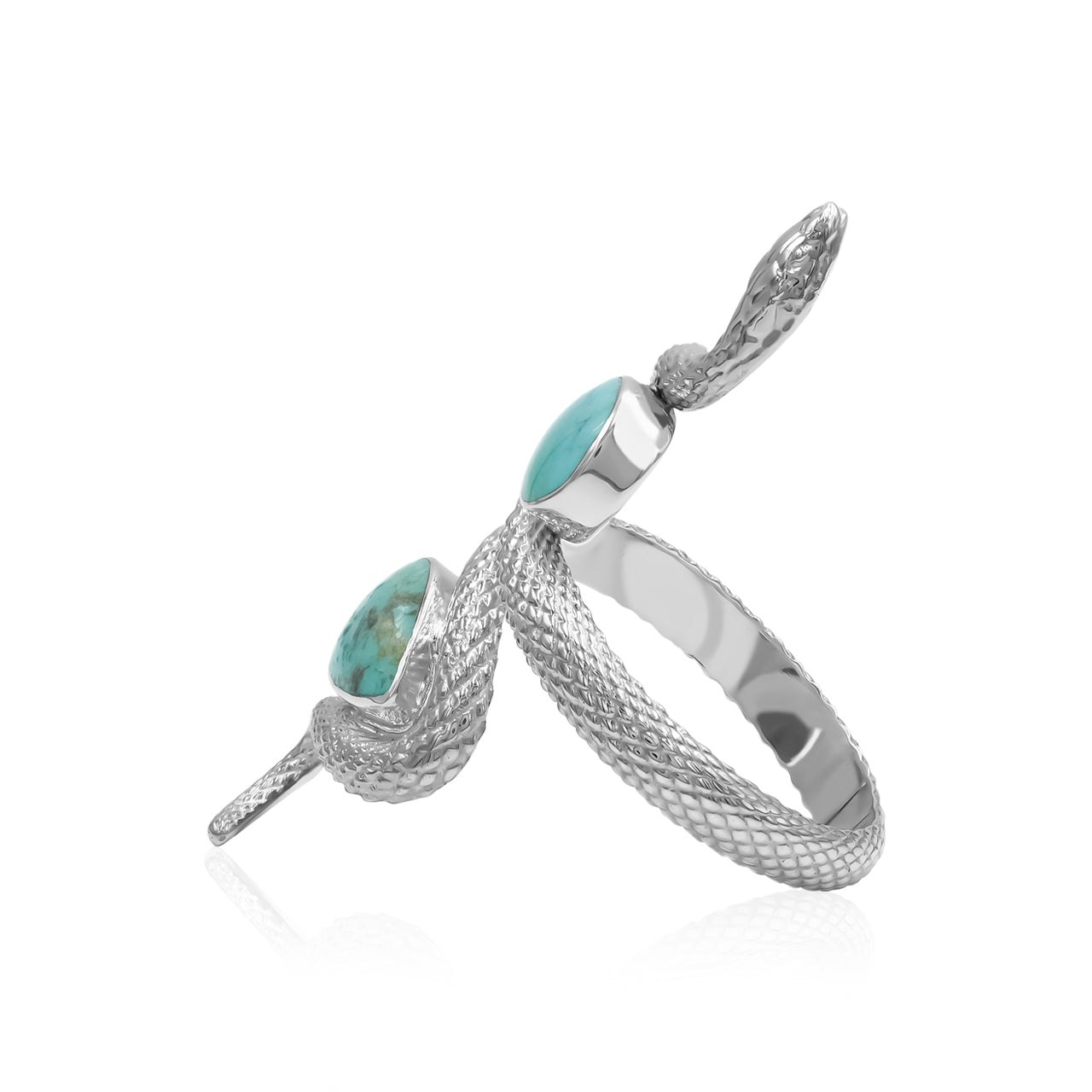 Snake Ring with Dual Turquoise