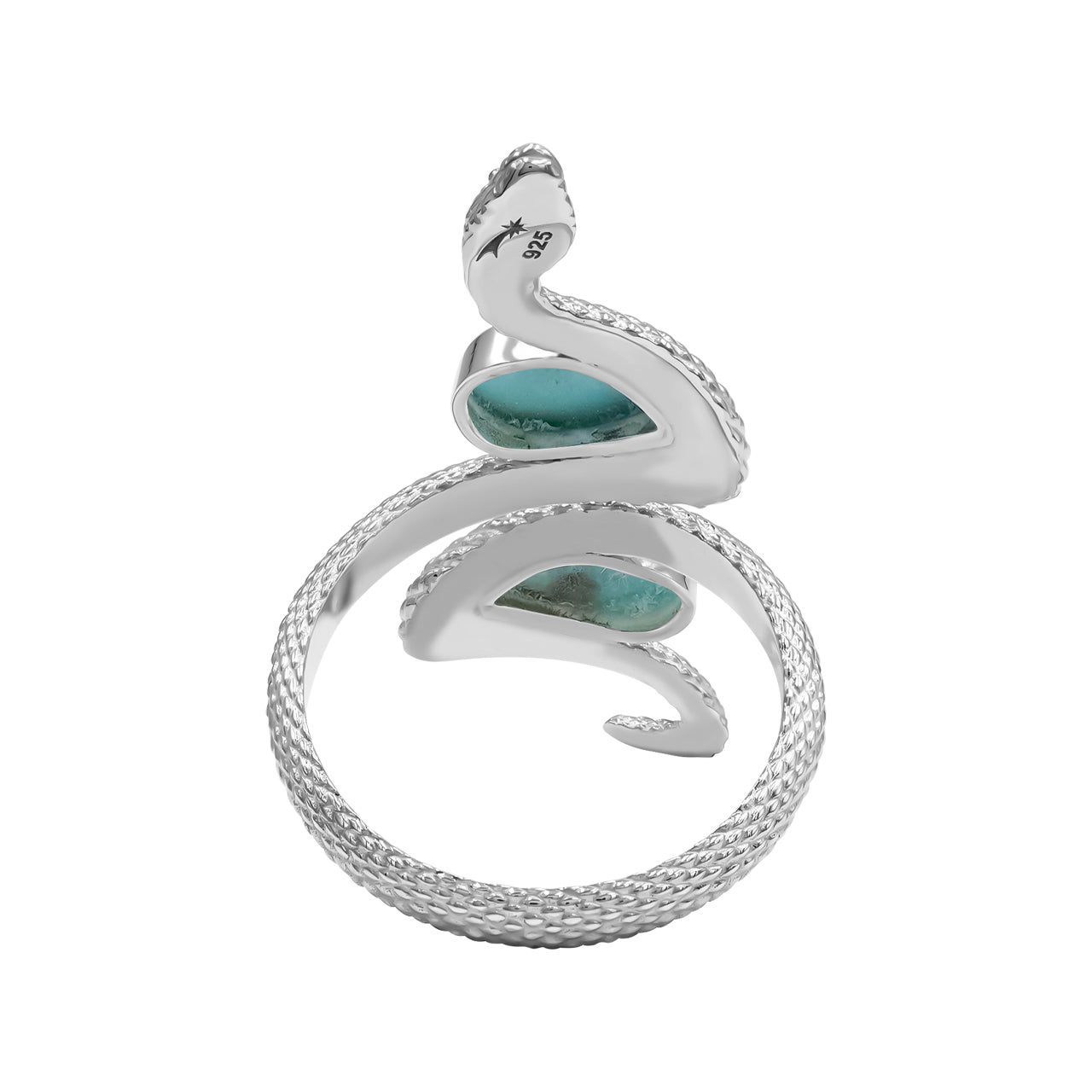 Snake Ring with Dual Turquoise