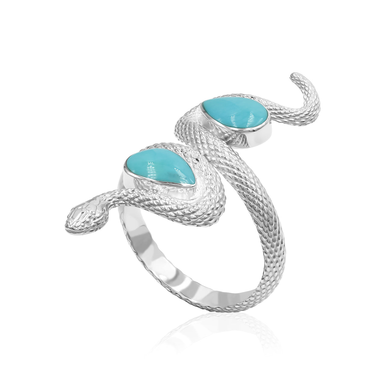 Snake Ring with Dual Turquoise