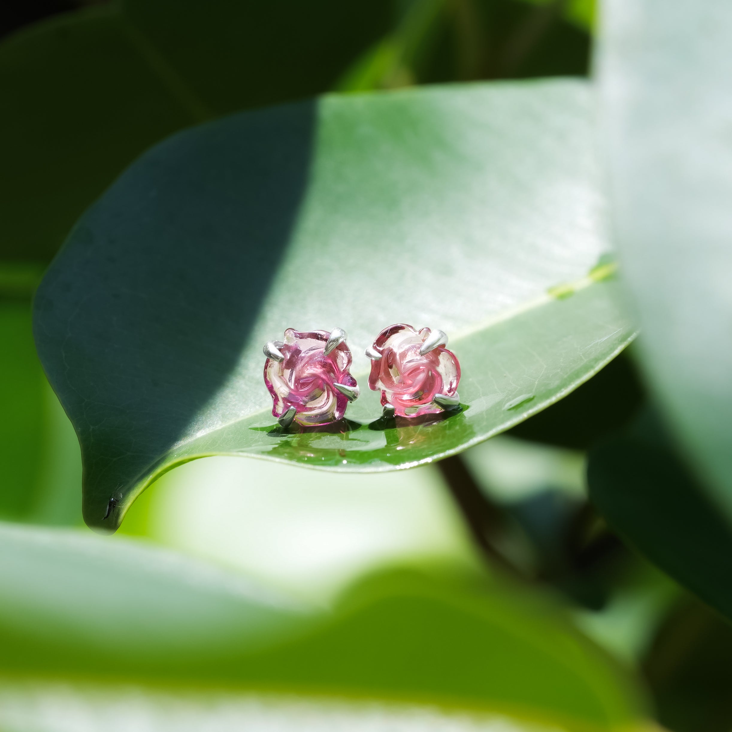 Pink Tourmaline Post Earring