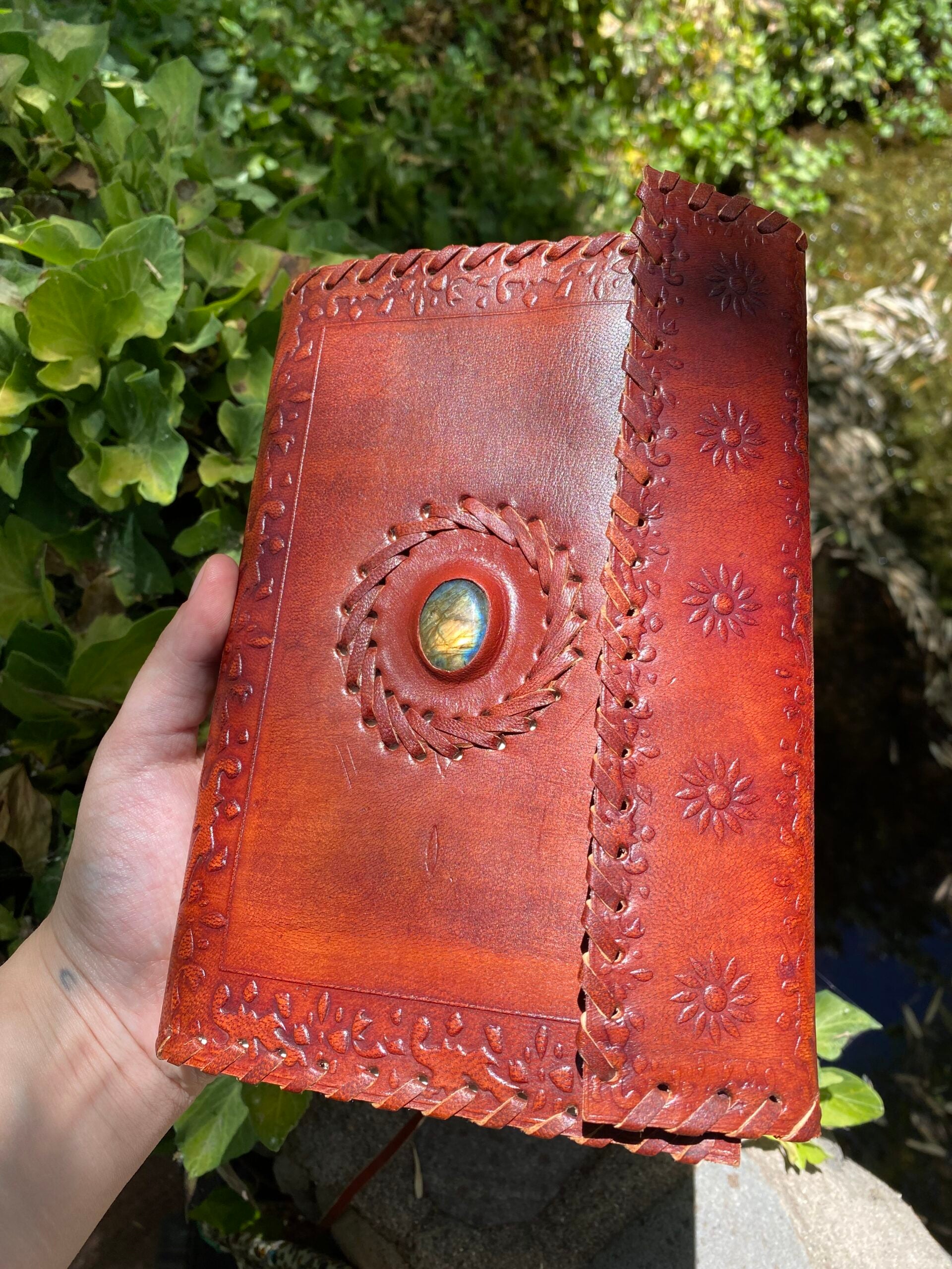 Leather Journal with Labradorite