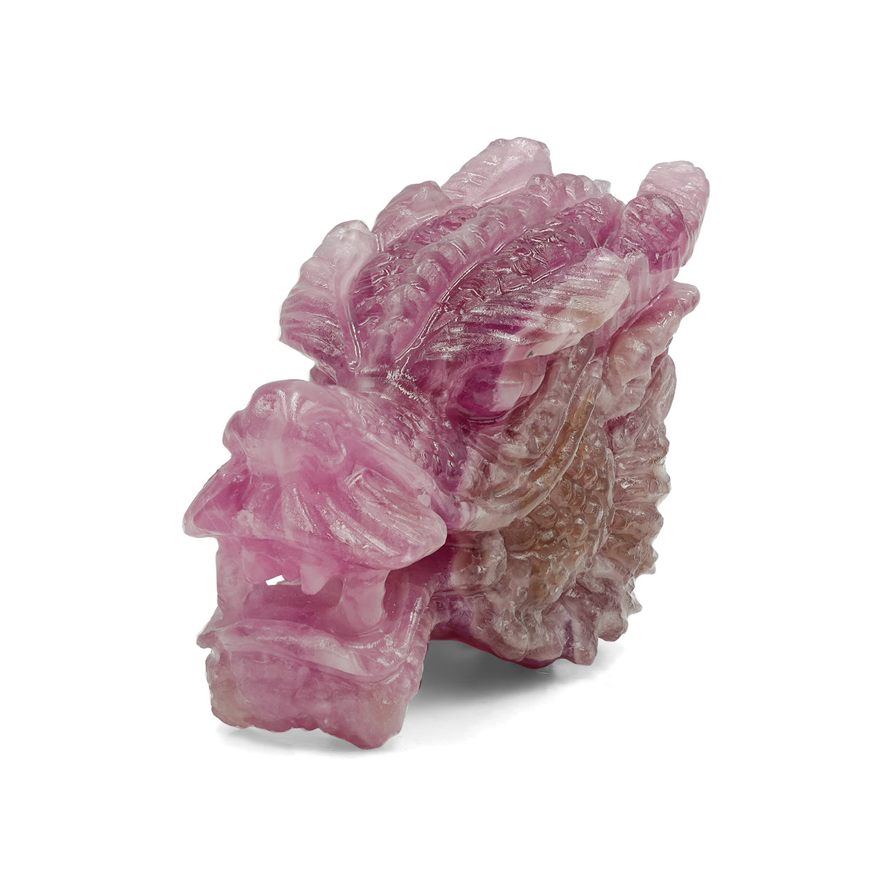 Hand Carved Pink Cobalto Calcite Dragon Head Carving 200 cts