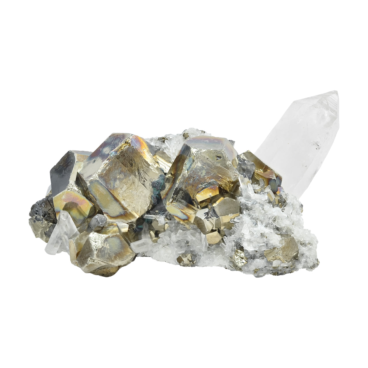 Pyrite with Quartz Crystal Specimen 424 carats