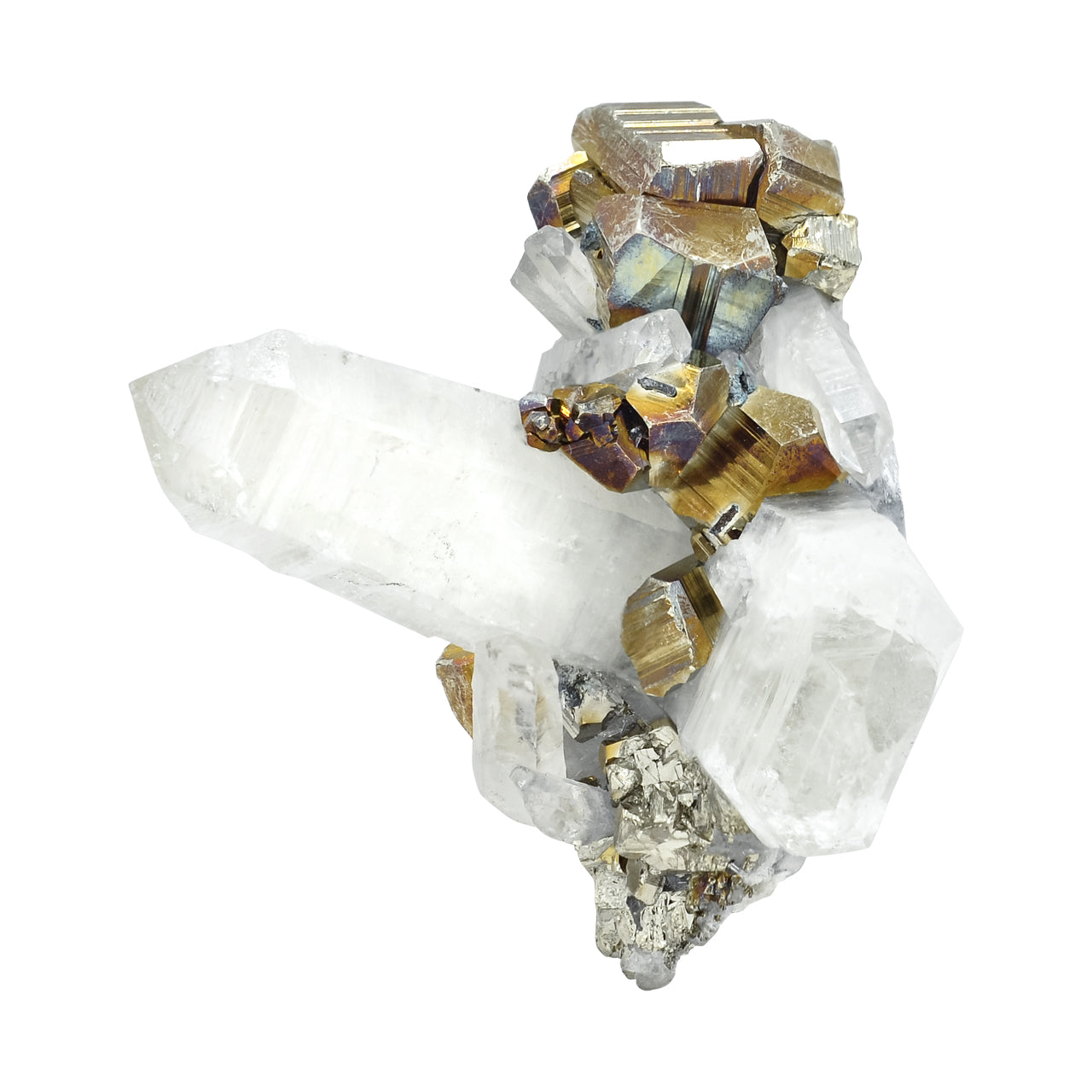 Pyrite with Quartz Crystal Specimen 250 carats