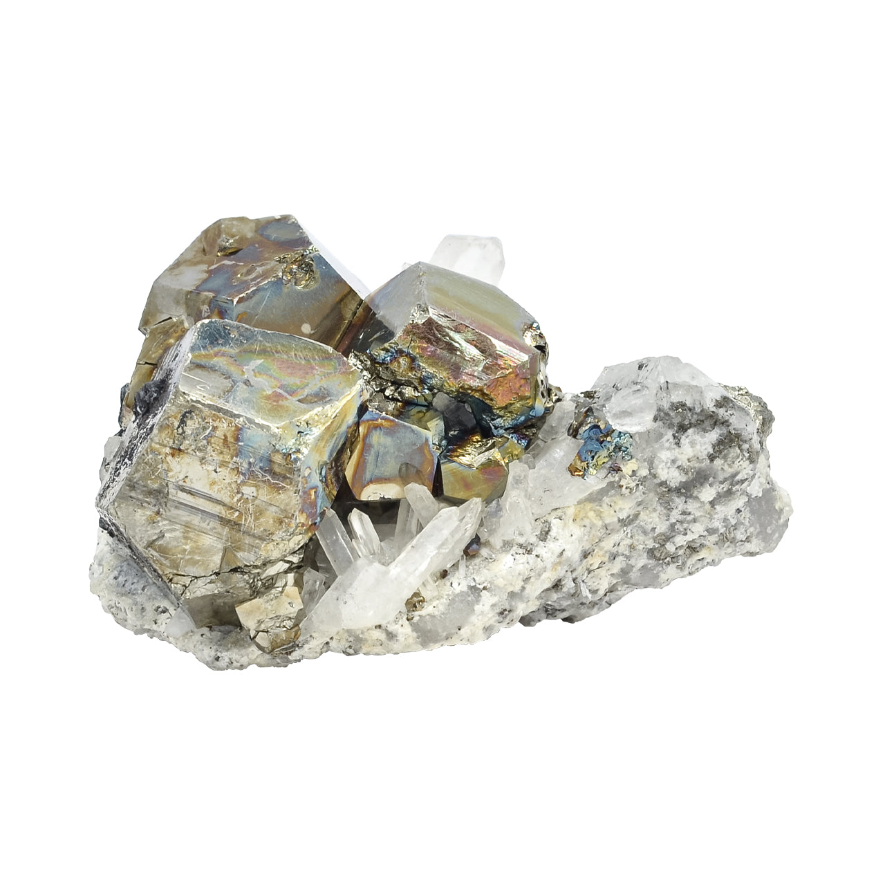 Pyrite with Quartz Crystal Specimen 446 carats