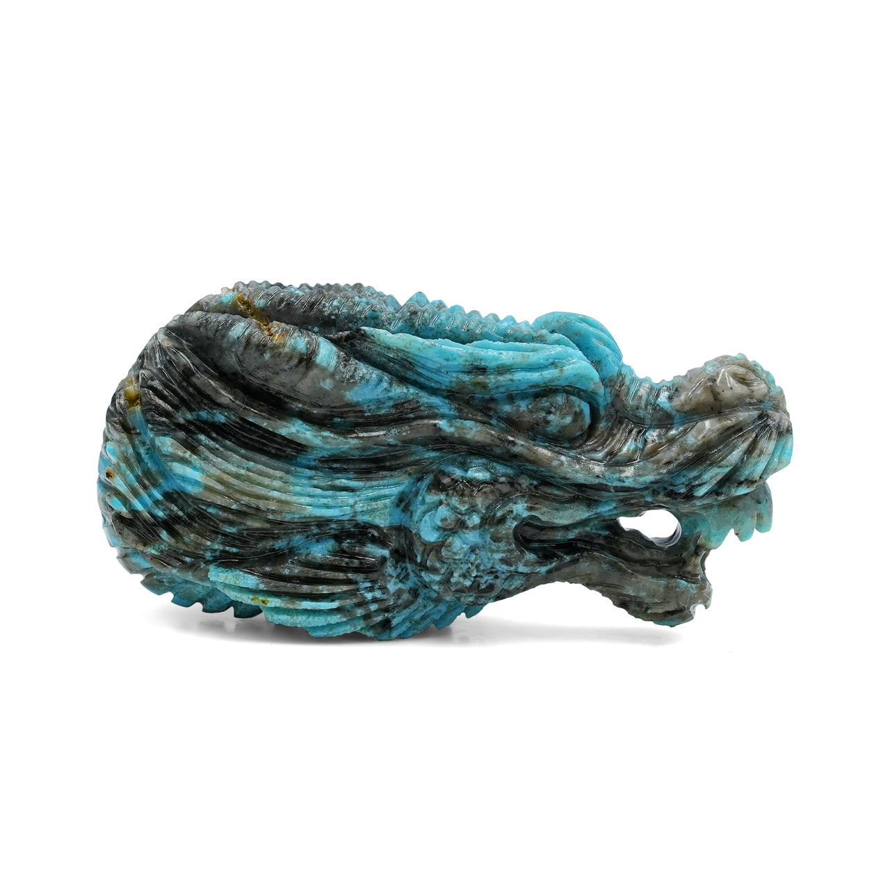 New Arizona Turquoise Dragon Head Carving