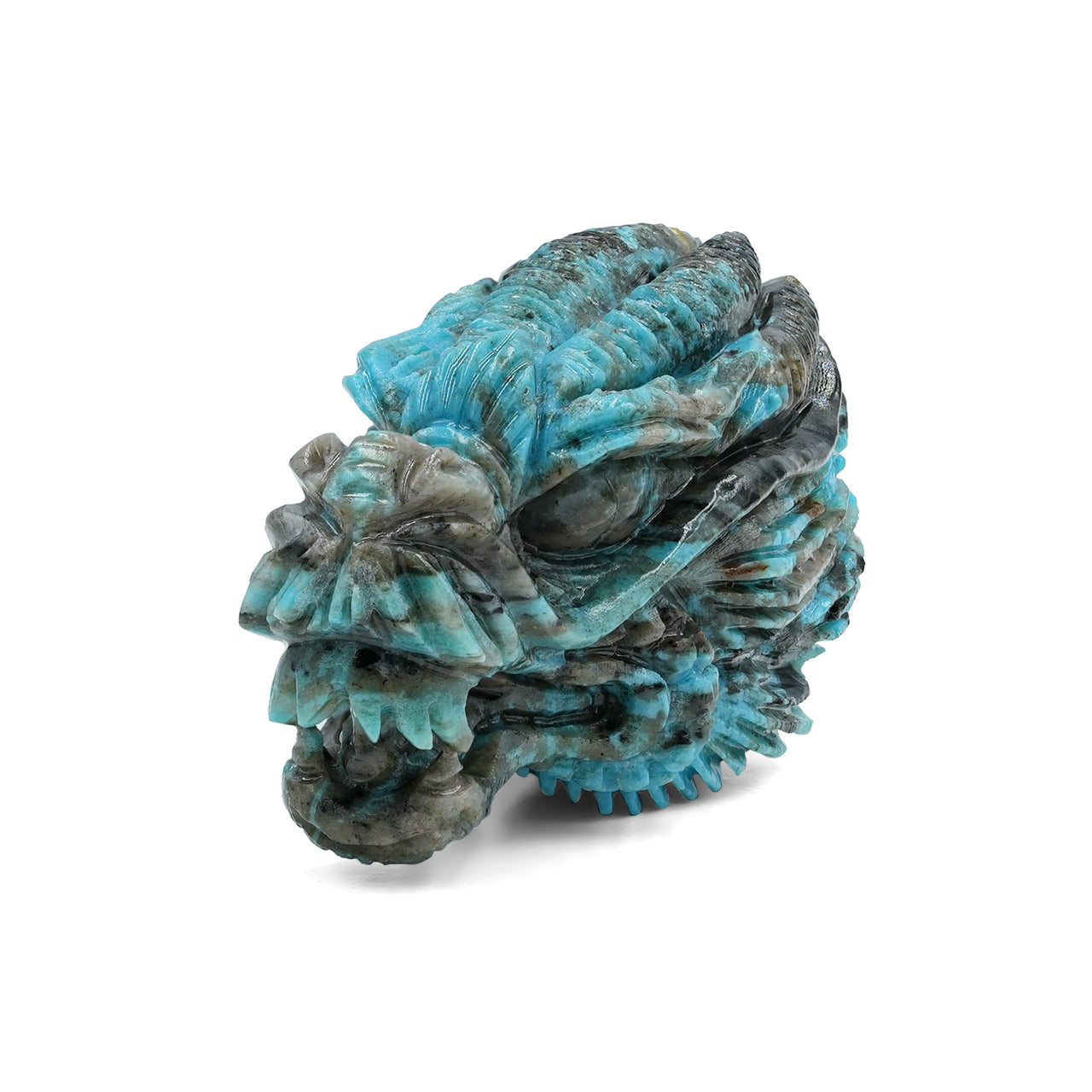 New Arizona Turquoise Dragon Head Carving