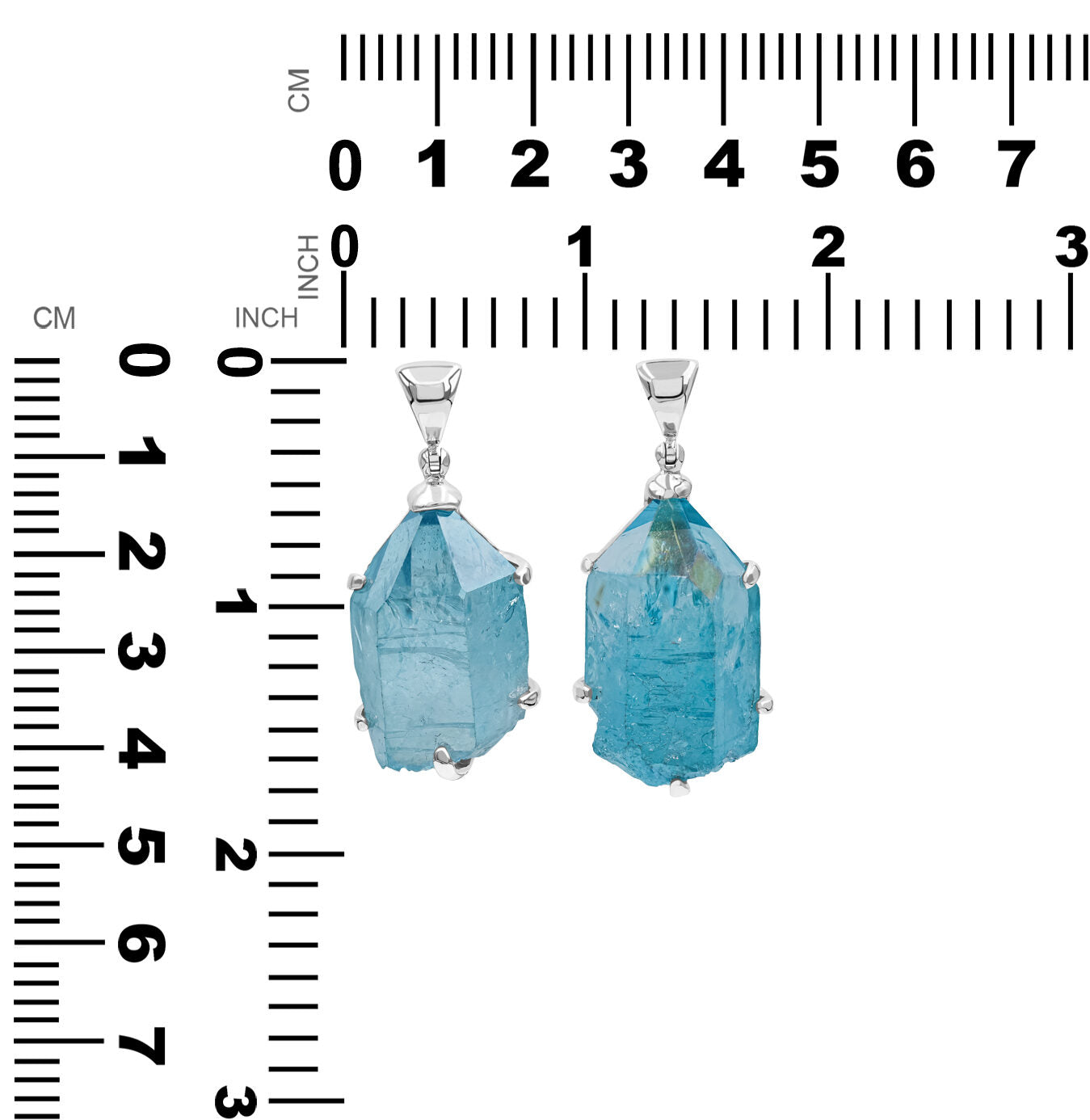 Captivating Aqua Aura Quartz Crystal Prong Set Pendant