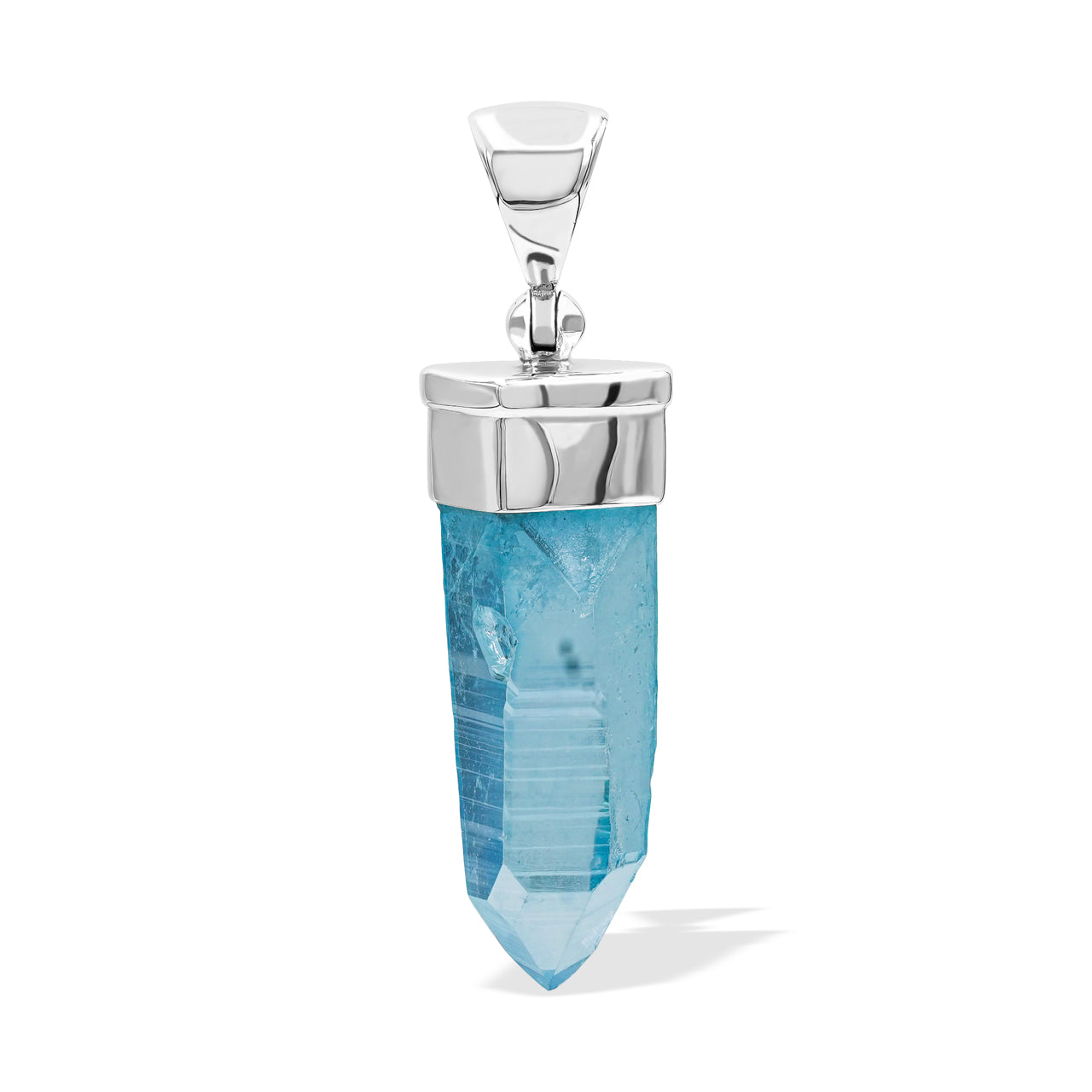 Fascinating Aqua Aura Quartz Crystal Pendant