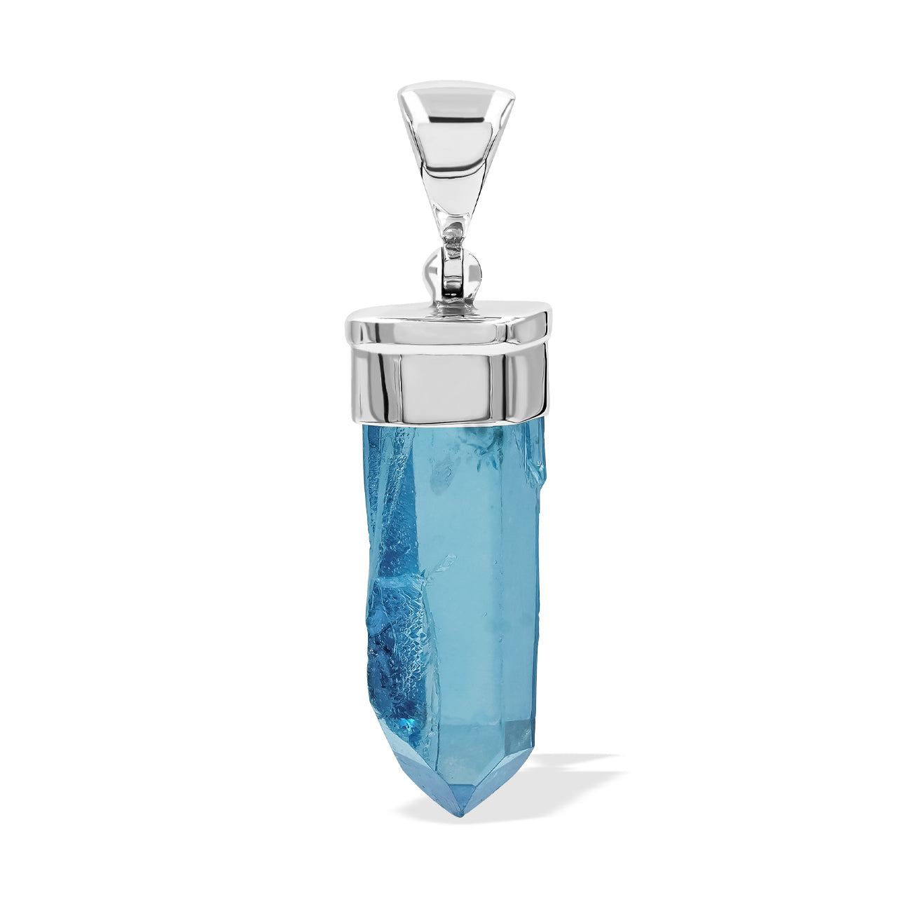 Fascinating Aqua Aura Quartz Crystal Pendant