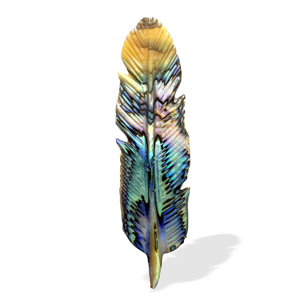 Hand Carved Abalone Shell Feathers 30-35 mm