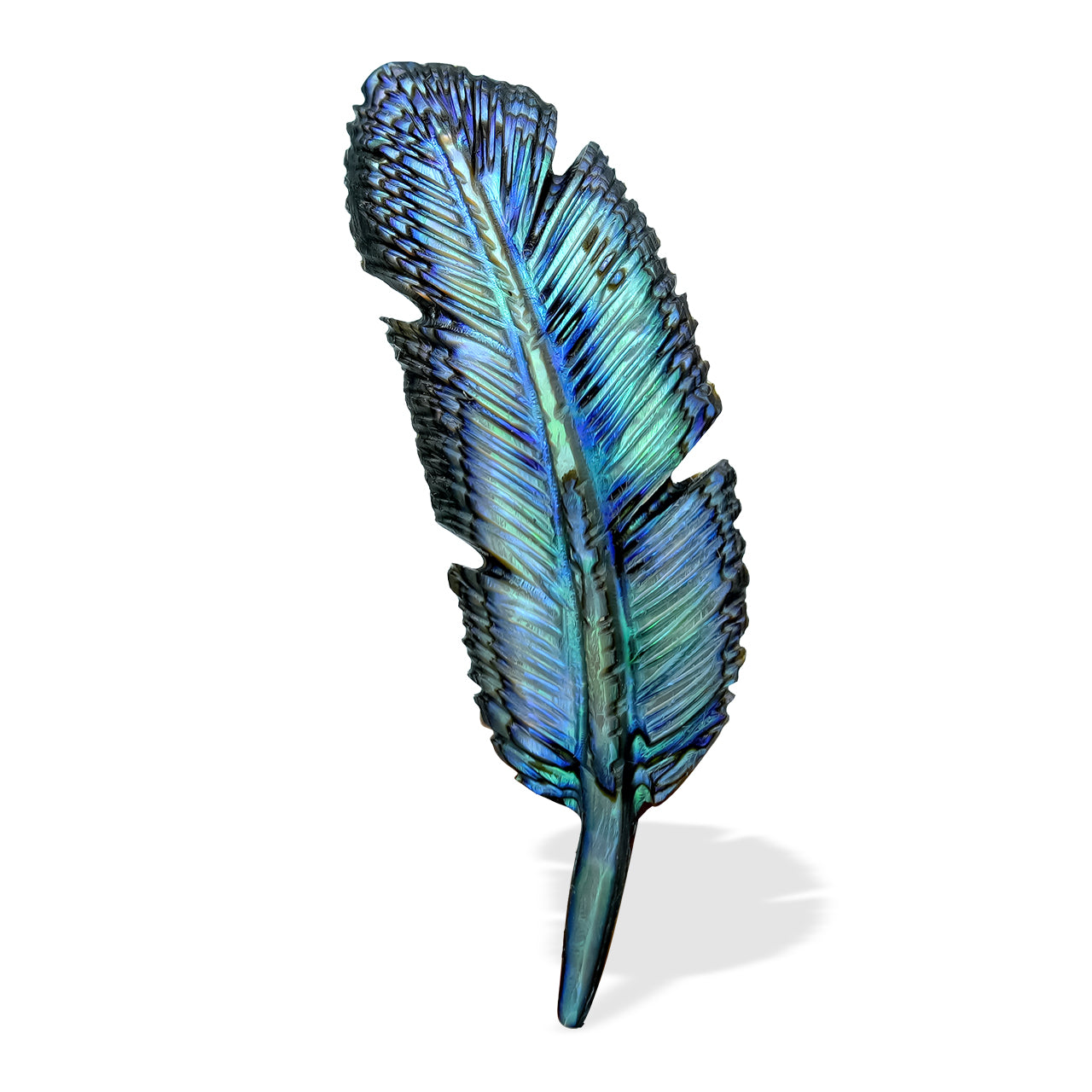 Hand Carved Abalone Shell Feathers 30-35 mm