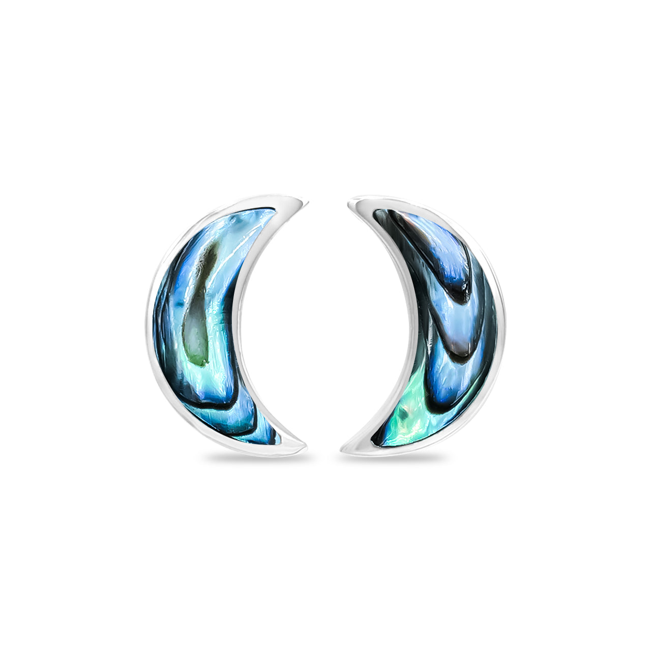 Abalone Shell Crescent Moon Post Earring