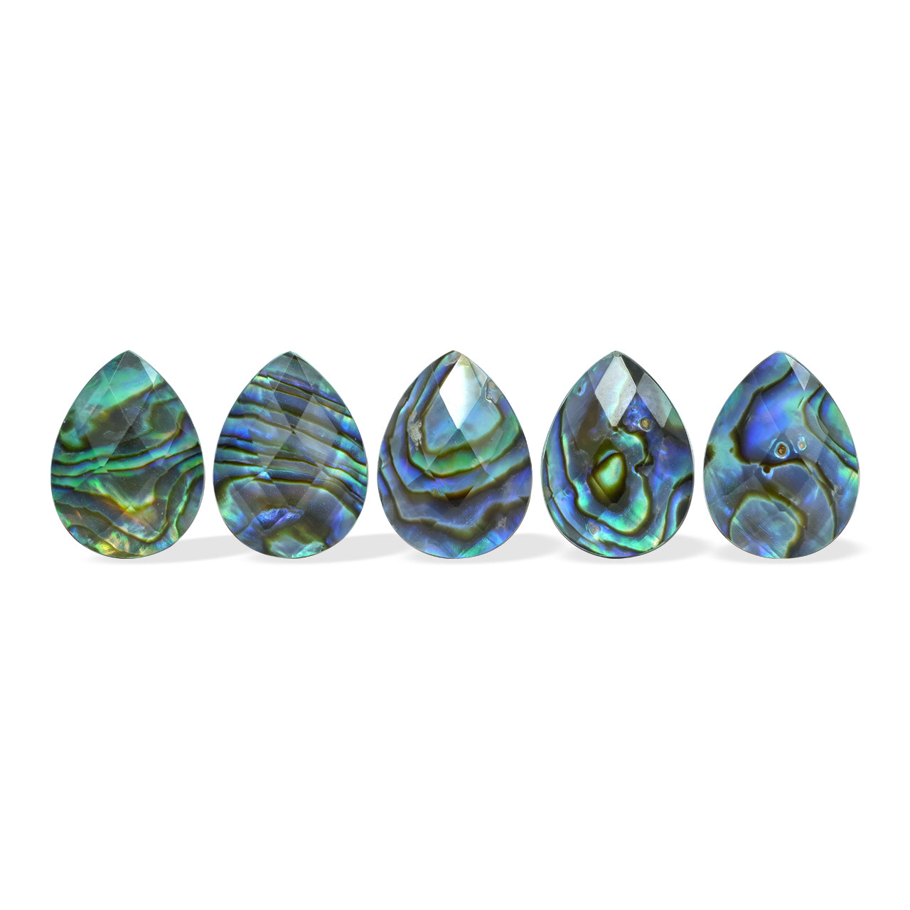 Abalone Shell and Quartz Doublet, Pear 16 x 12mm