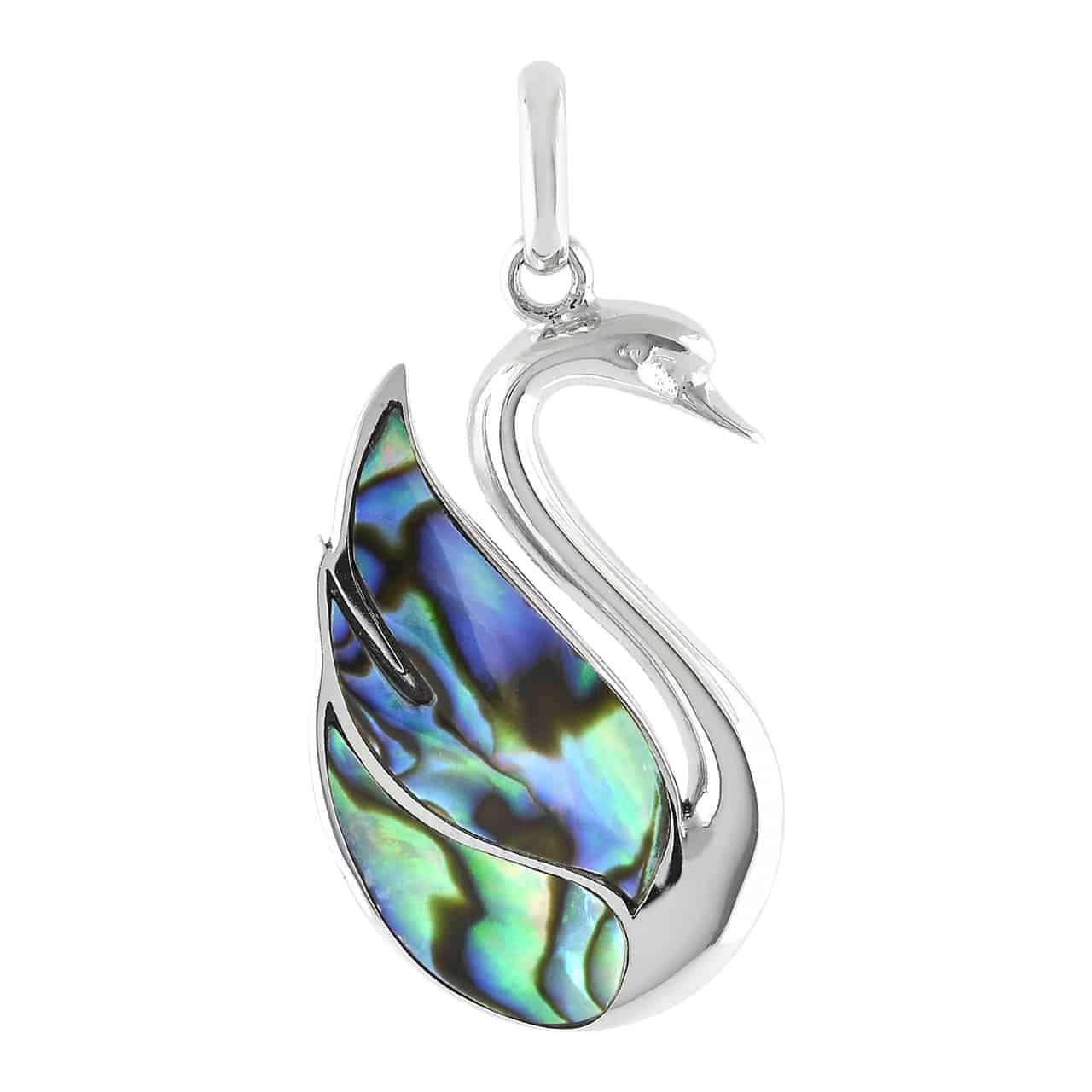 Abalone Shell Inlay Swan Pendant