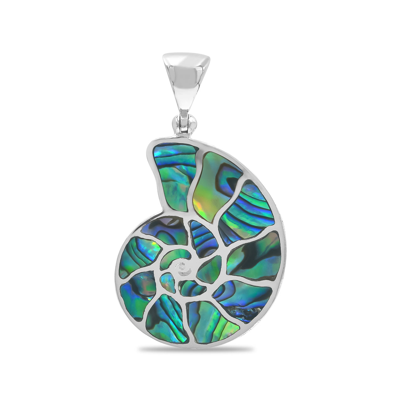 Ammonite with Abalone Shell Inlay Pendant